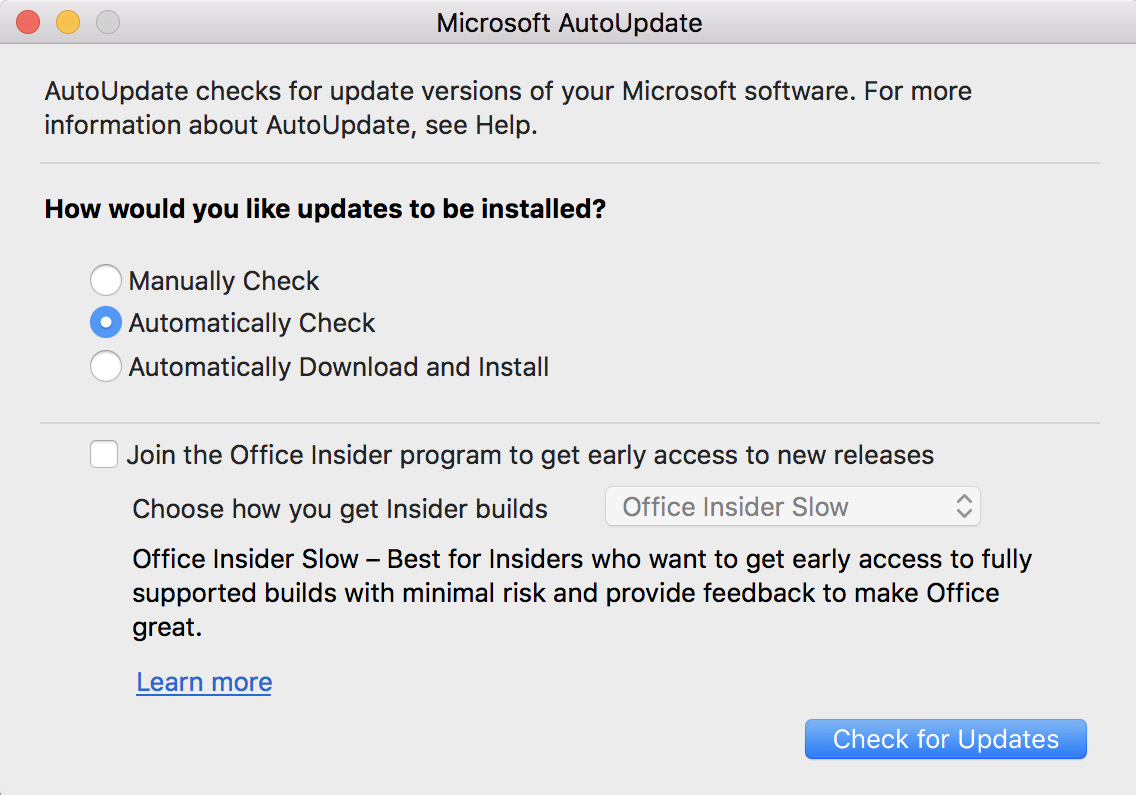check for microsoft updates mac
